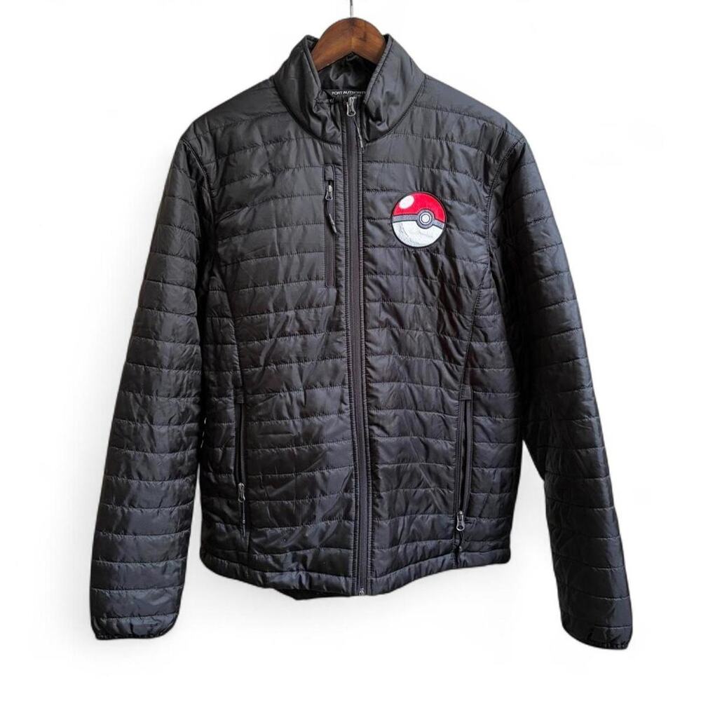 Pokemon Employee Pikachu Puffer Jacket Zip Up Cartoon Mens L Outdoor Gorpcore